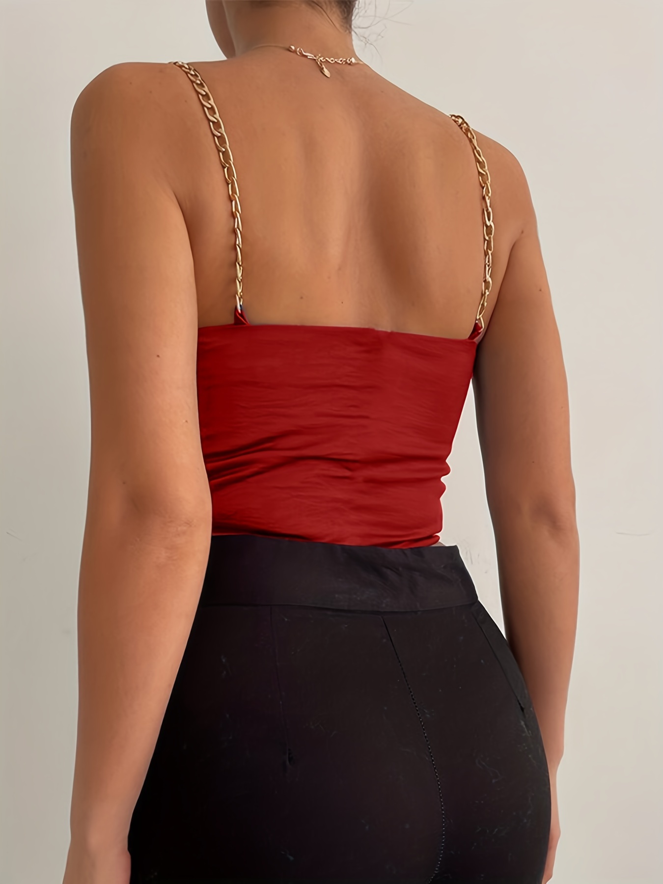 Womens Thin Strap Camisole - Red 