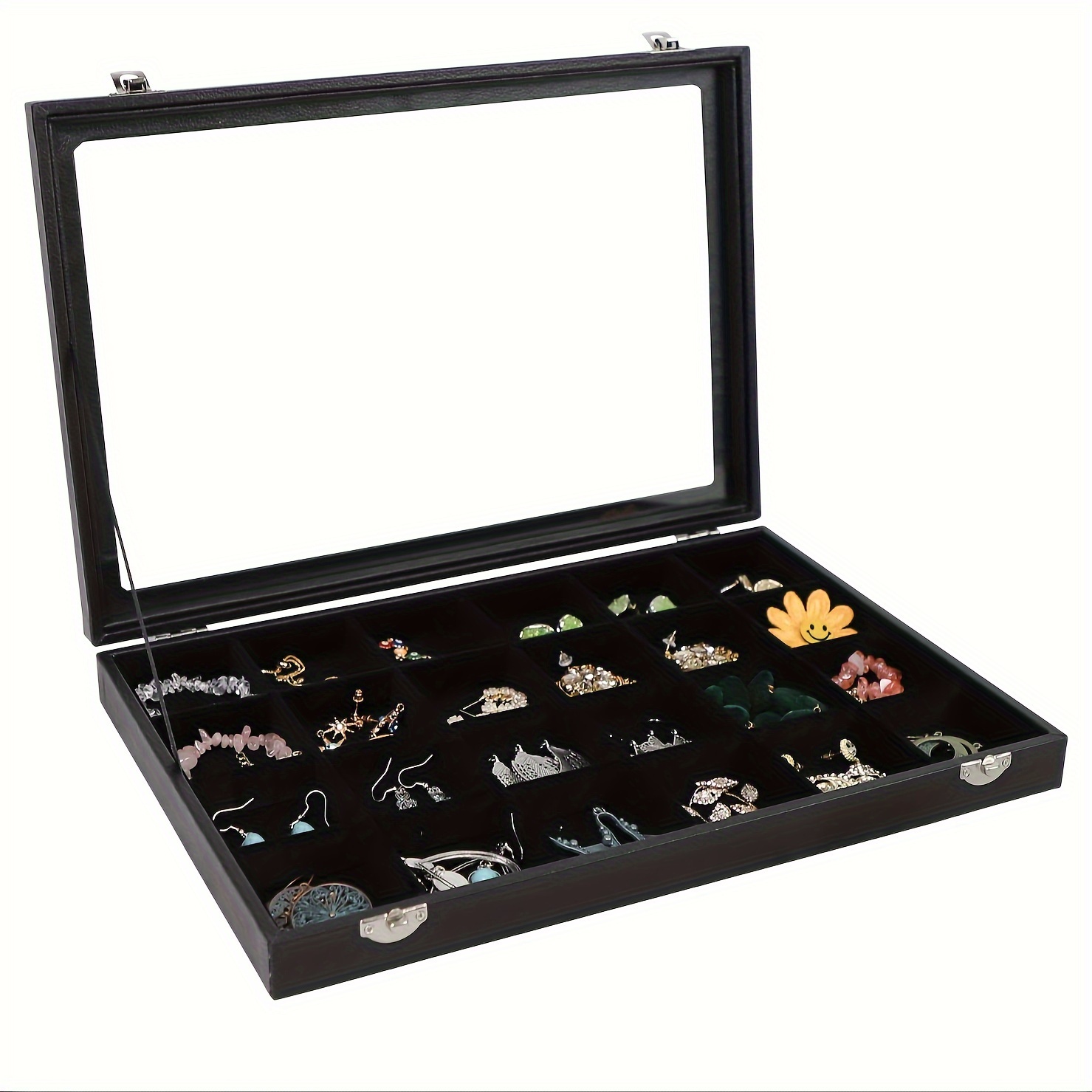 1pc Portable Jewelry Box, Minimalist Multi-grid Jewelry Storage