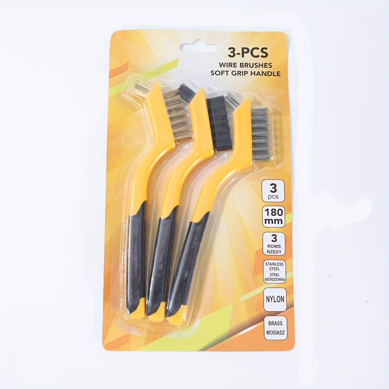 Small Wire Brush Set Steel Brass Nylon Bristle Mini Rust Removal Cleaning  Tool