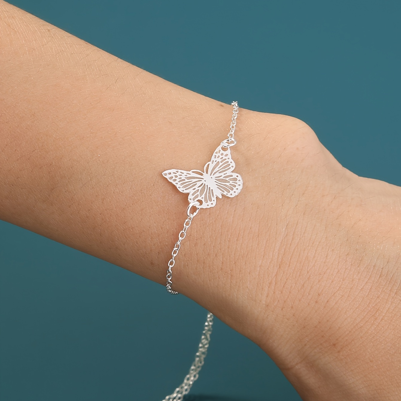 Glow in the Dark Butterfly Pendant Bracelet