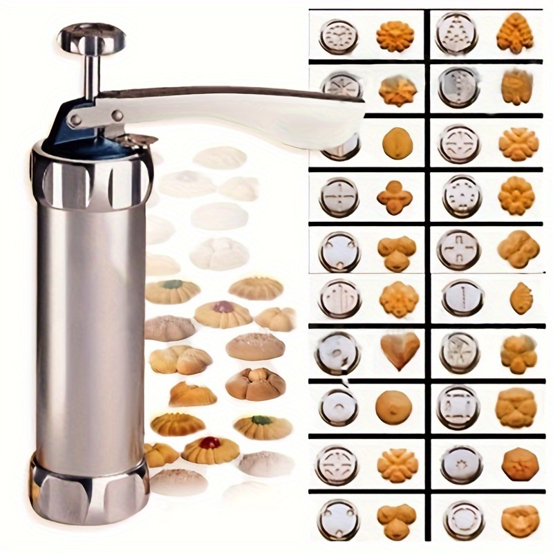 Set, Cookie Press Gun Kit, Metal Cookie Gun With Decorating Tips And Discs,  For Cookie Making, Cupcake Decorating, And More, Baking Tools, Kitchen Gad