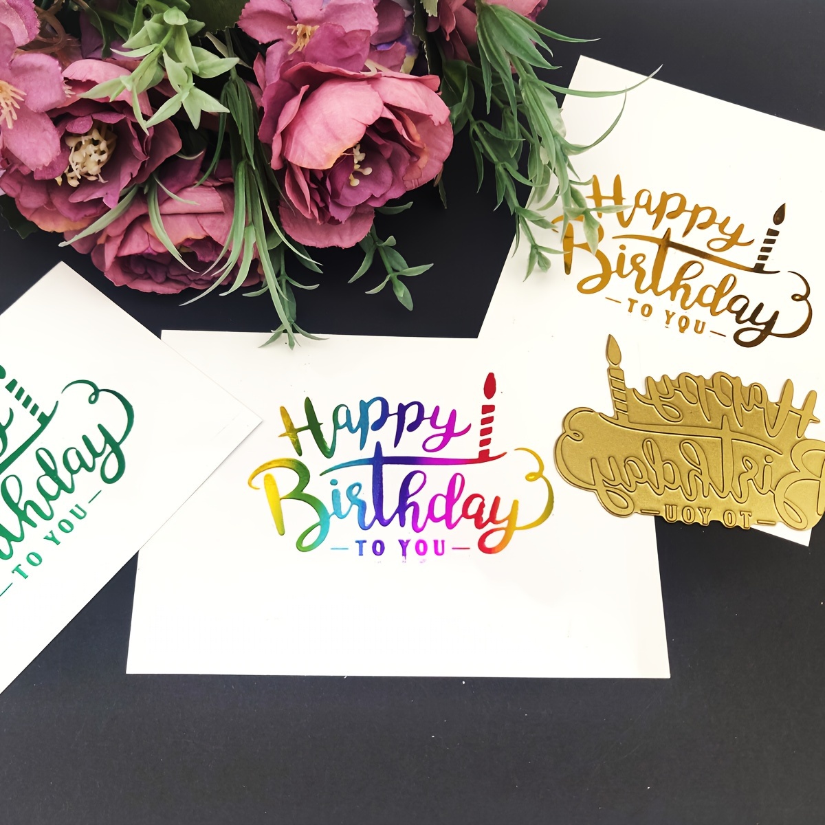 

Alinacutle Metal Cutting Die & Hot Foil Plate - Happy Birthday Candle Cake Design For Diy Greeting Cards, Scrapbooking & Invitations Crafting - Greeting Card Decoration Stencil Template By Alinacutle