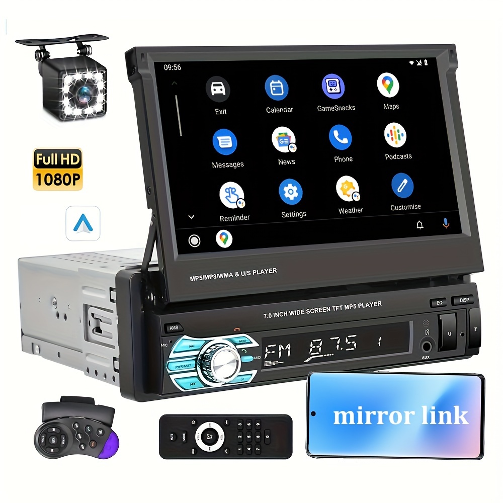 Radio de coche Android 13 de 10 pulgadas con pantalla táctil GPS Sat Navi  Reproductor estéreo AMprime 2 DIN Bluetooth WiFi Receptor FM Teléfono móvil
