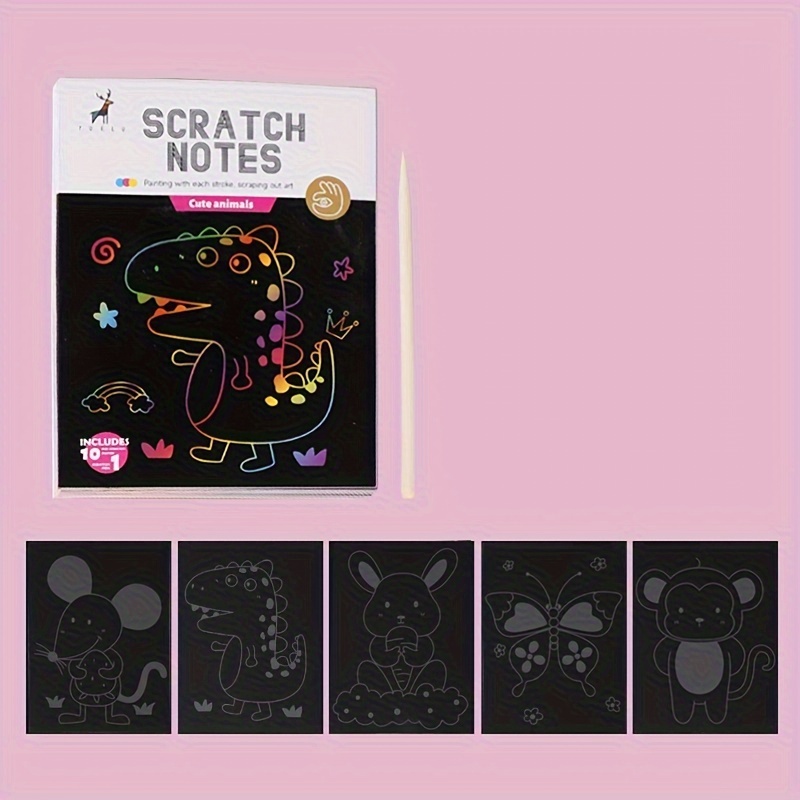 Scratch Art Decompression Rainbow Scratch Paper Black - Temu