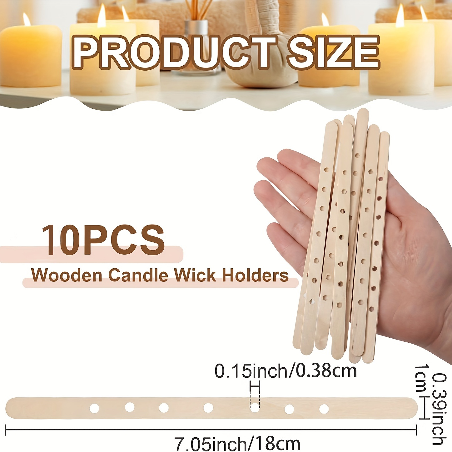 10pcs Wooden Candle Wicks Holder With Single Hole & Multiple Holes Diy  Candle Making Tool Wick Bar