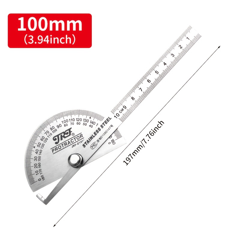 Winkelmesser Winkelfinder Lineal Zweiarmiger Edelstahl-Winkelmesser  Holzbearbeitungswinkelmessgerät Mit Einstellbarem Winkelmesser Von 0-180  Grad