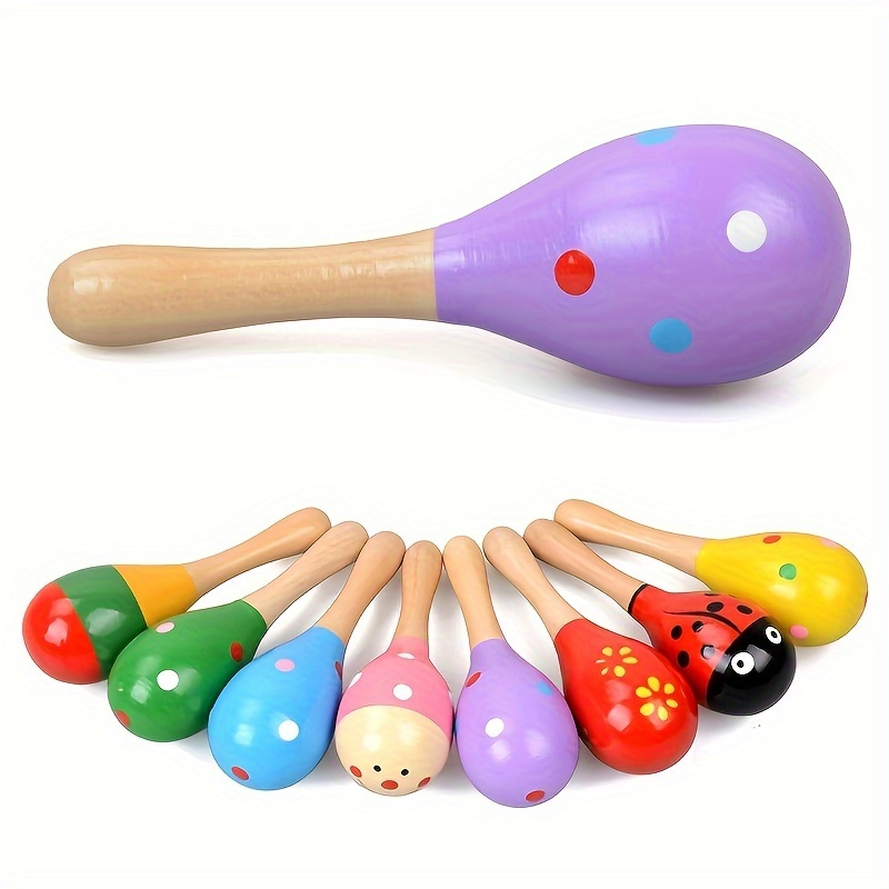 Maracas - Sonajeros de percusión de mano, instrumento musical de madera  para niños y adultos, juego de 2