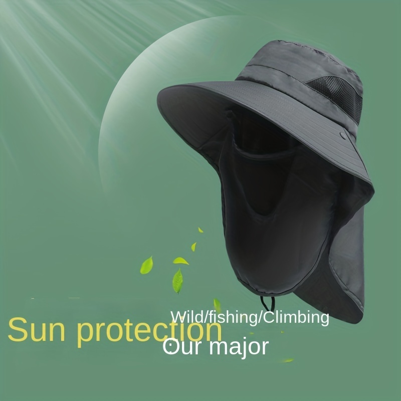 Fishing Hat, Bucket Hat, Sun Hat Sun Protection Hat with Face Neck Flap Cover for Hiking Camping American Football Game Watching,Temu