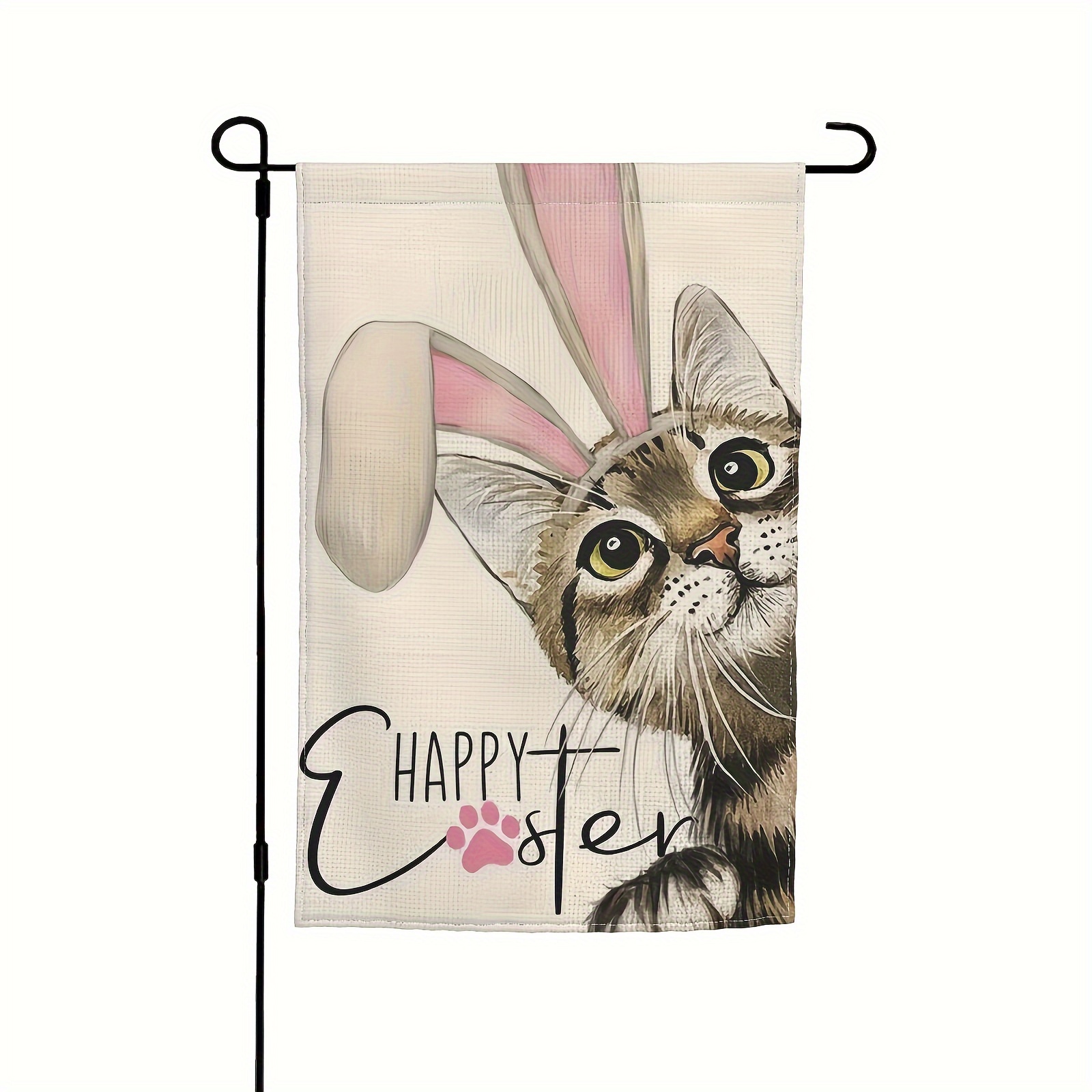 1pc Happy Easter Garden House Flag Double Sided Cat With - Temu Canada