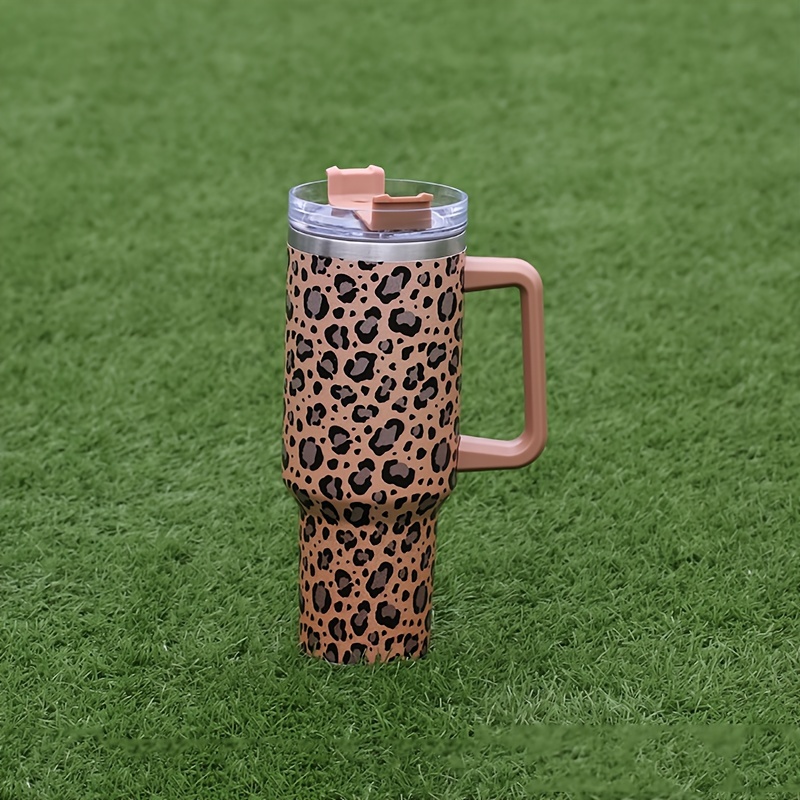 Leopard Print Tumbler With Lid, Stainless Steel Insulated Water Bottle With  Handle, Portable Drinking Cups, For Car, Home, Office, Summer Drinkware,  Travel Accessories, Birthday Gifts - Temu