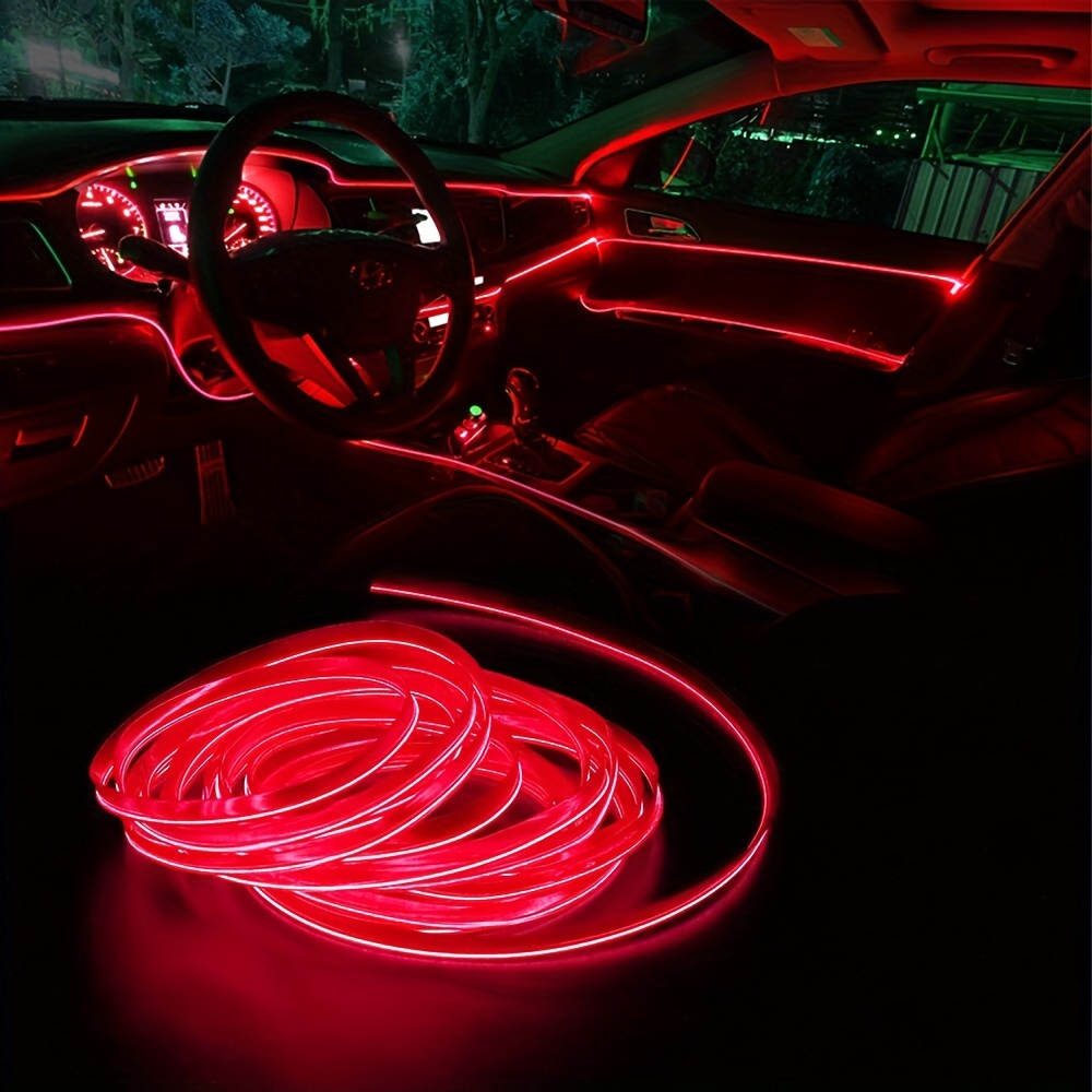 2M Tiras de Luces LED Roja para Carros Luz para Decoración de Ambiente  Interior