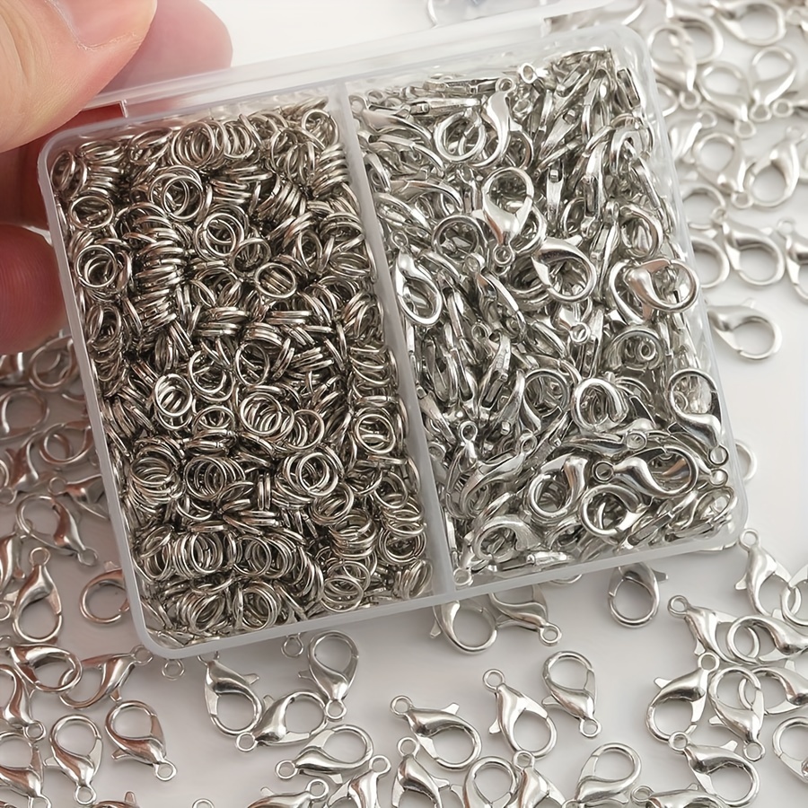 200 Pcs Lobster Clasps Curved (12x6mm) Stainless Steel Lobster Claw Clasps for Bracelet Necklace Jewelry Making Findings Fastener Hook(White K)