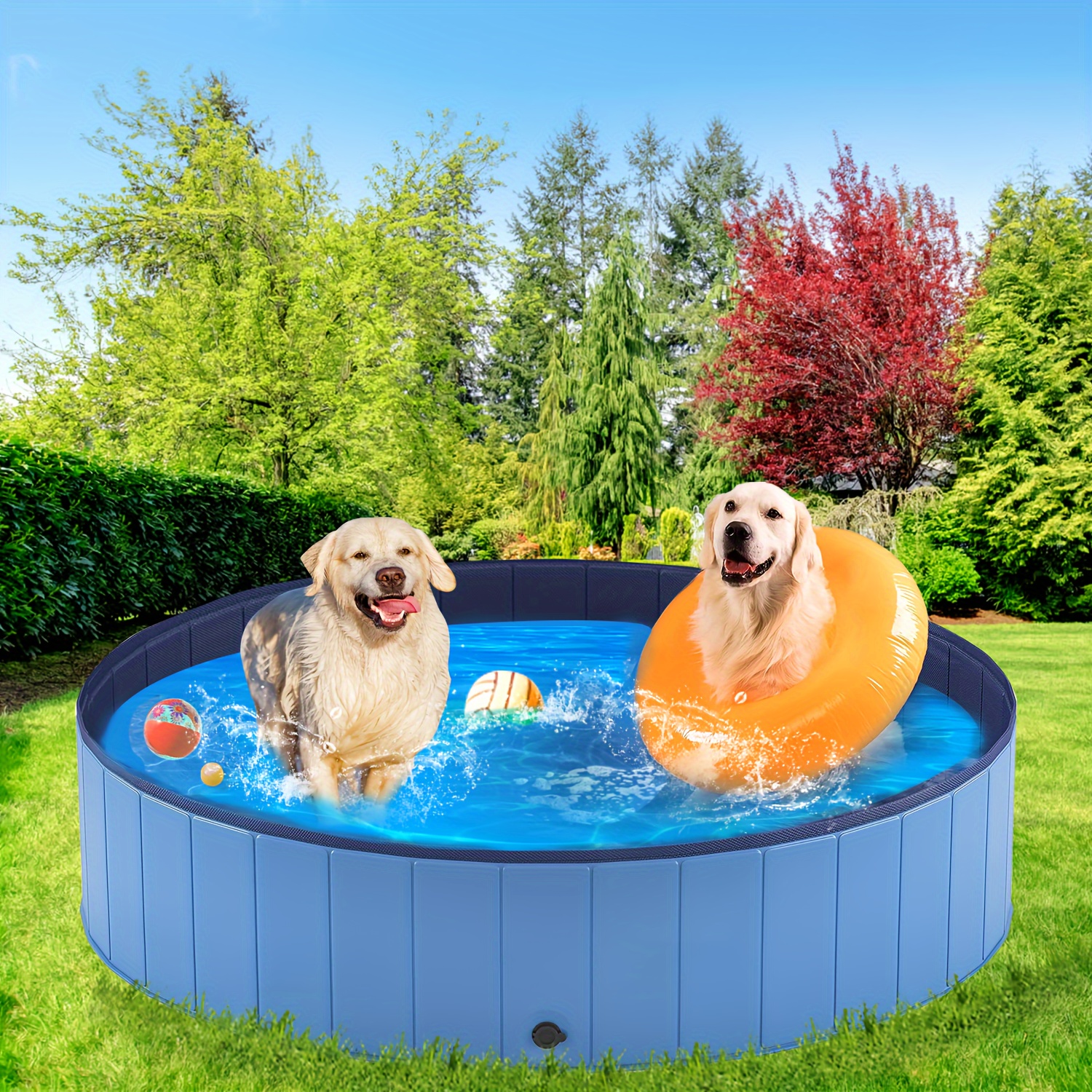  Piscina de baño para perros y niños pequeños, medianos y  grandes, piscina para mascotas, piscina para mascotas, al aire libre,  interior, para cachorros, estanque de agua, piscina plegable para niños 