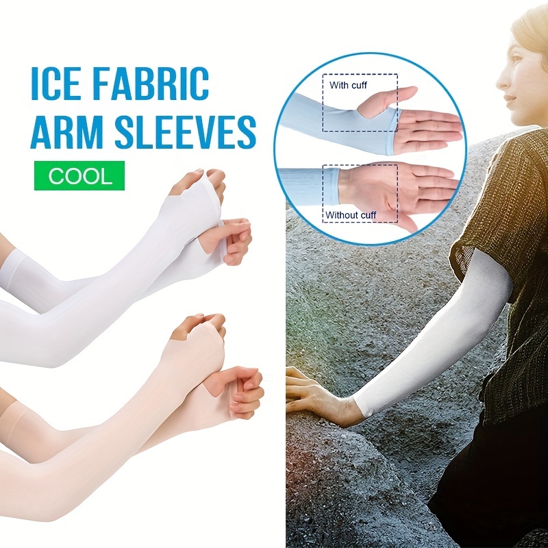 5 Colors) Uv Protection Arm Sleeves Thumb Hole Sports - Temu Canada