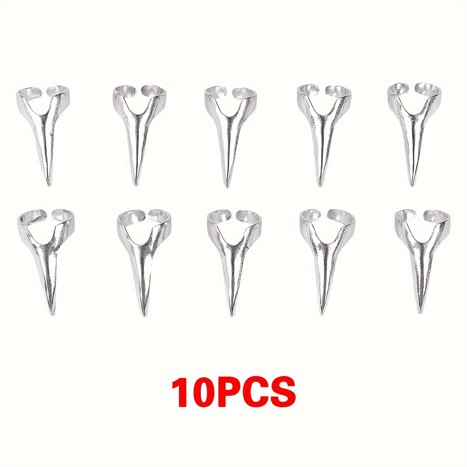 10pcs Retro Gothic Hair Parting Tools - Stainless Steel Accessories
