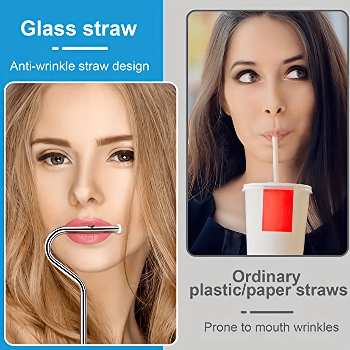 .com: 2Pcs Anti Wrinkle Straw for Stanley Cup Reusable Glass