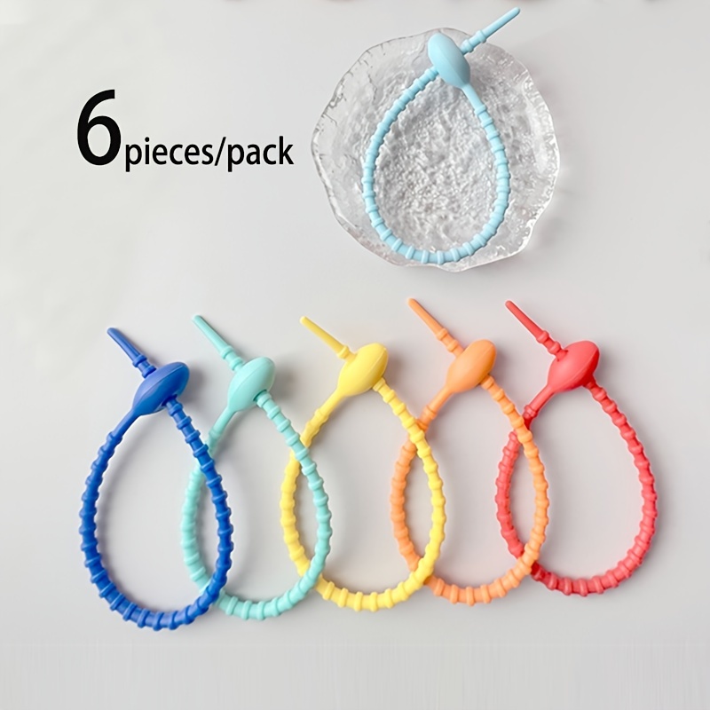 10PCS bread clips reusable colorful silicone ties bag clip