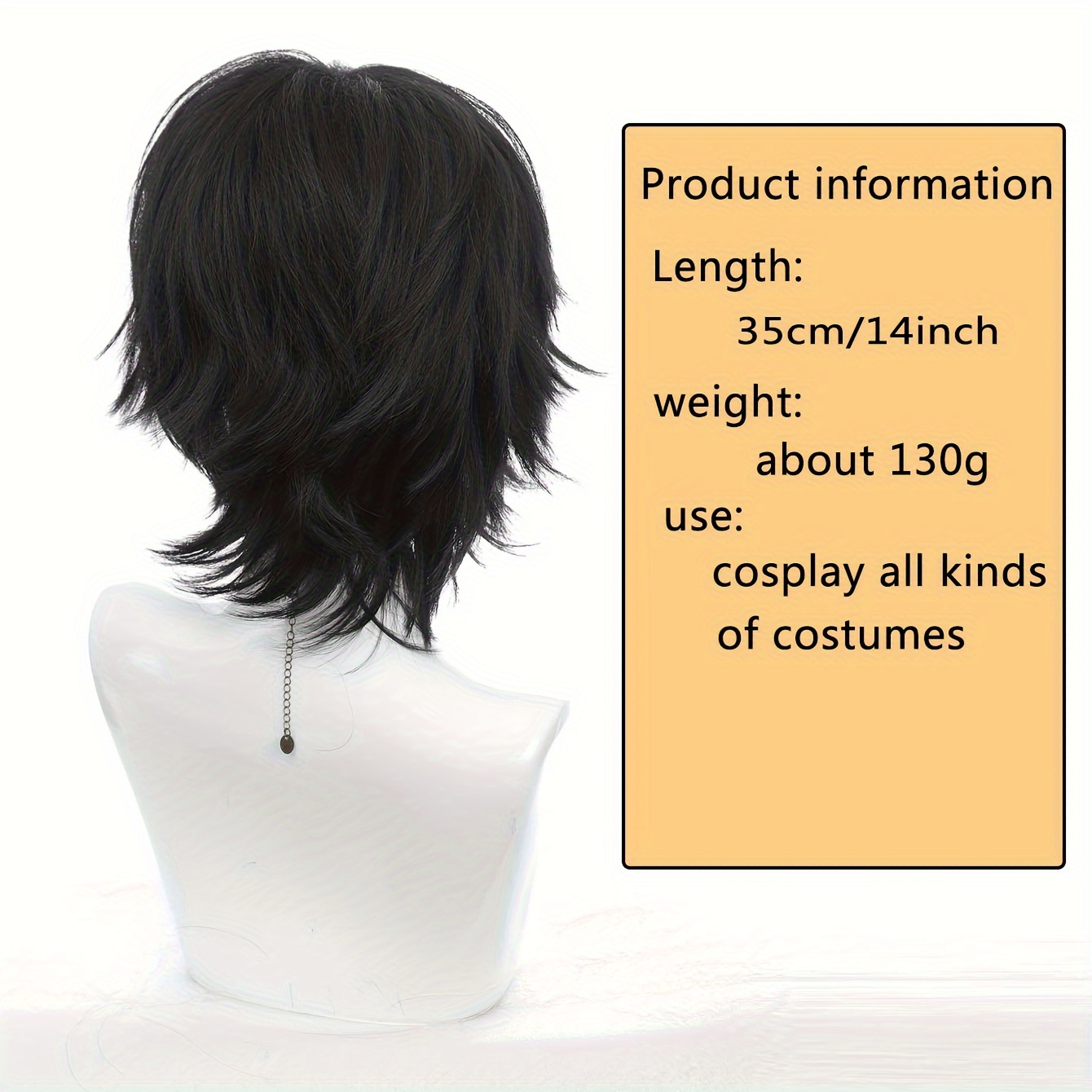 Unisex Short Cosplay Hair Wig Women Men Male Fluffy Straight