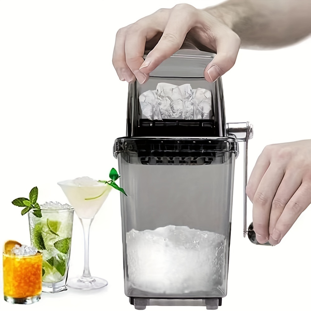 1pc small household manual ice crusher ice maker machine clear ice crusher transparent multi purpose hand cranked shaved ice machine diy hand crank ice crusher summer essential ice tool details 4