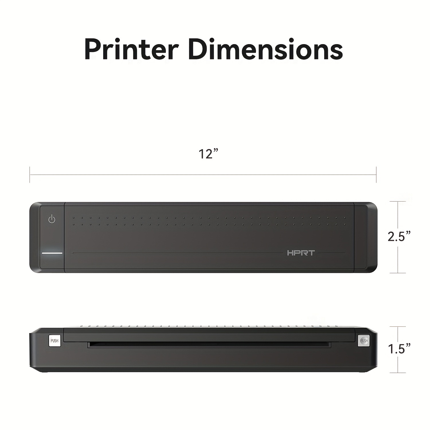 HPRT - Impresora portátil inalámbrica Bluetooth MT800 en blanco y negro,  compatible con papel carta de 21 x 28 cm, compatible con teléfonos iOS y
