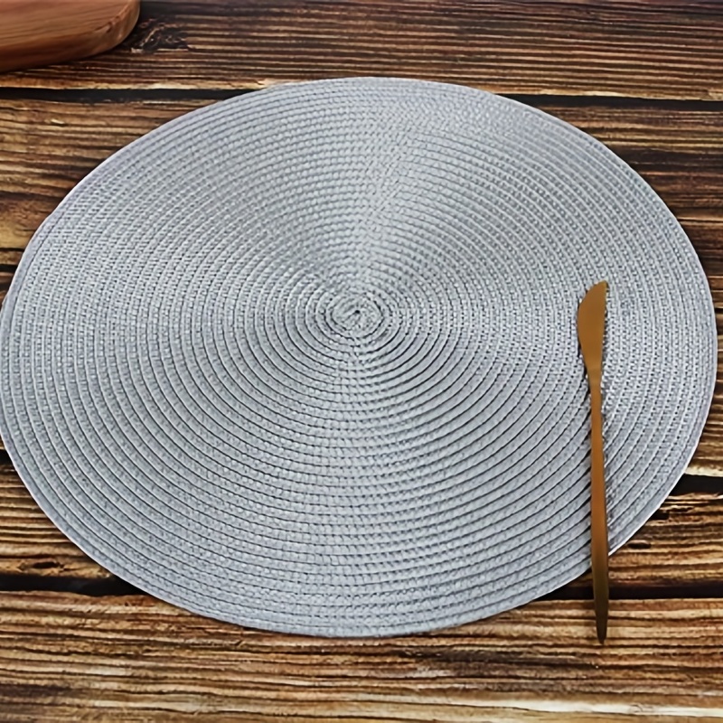 

4pcs, Round Plastic Placemats, Mesh Round Table Pads, Simple Style Table Decoration Mat, Coffee Table Mat, Household Bowl Plate Mat, Home Decoration