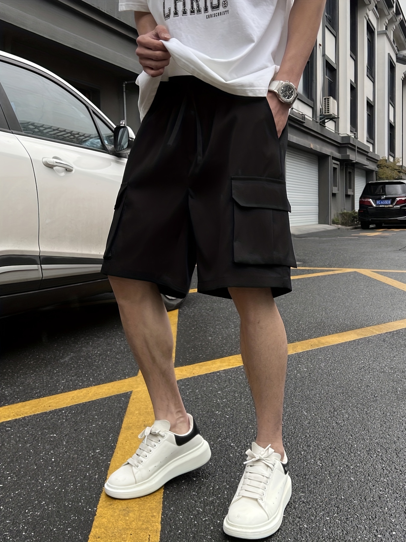 Men's Cargo Short Pants Flap Pocket Loose Trendy Shorts - Temu