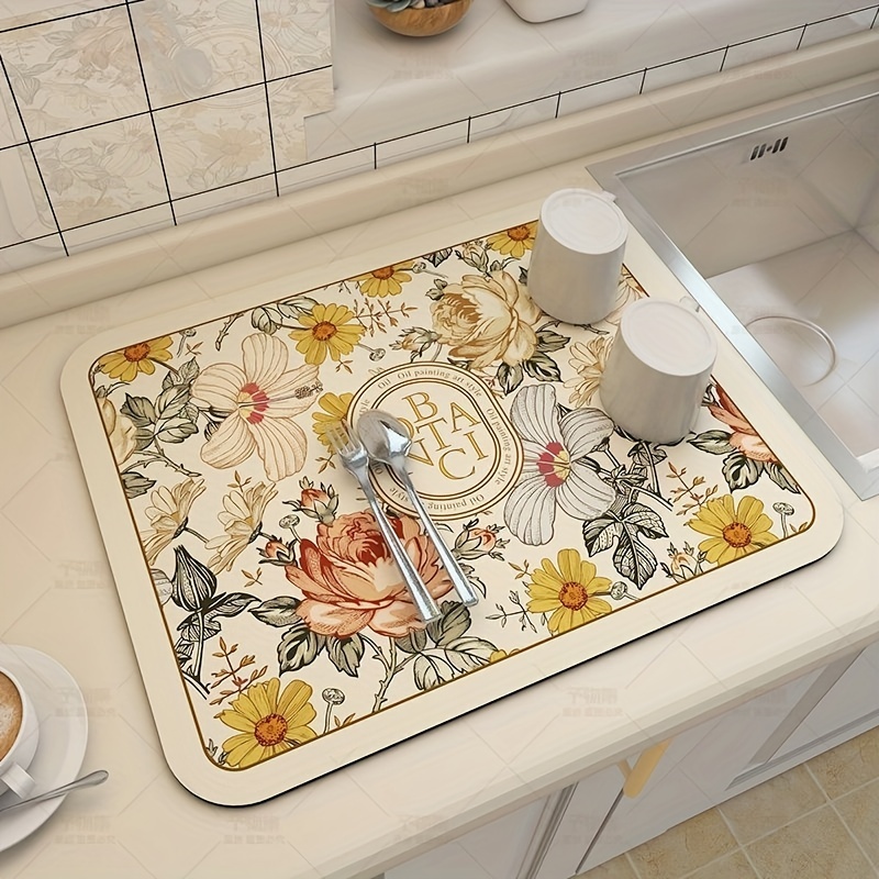 Mat Pad Drying kitchen drain mat Super Absorbent Placemat Tableware Bottle;