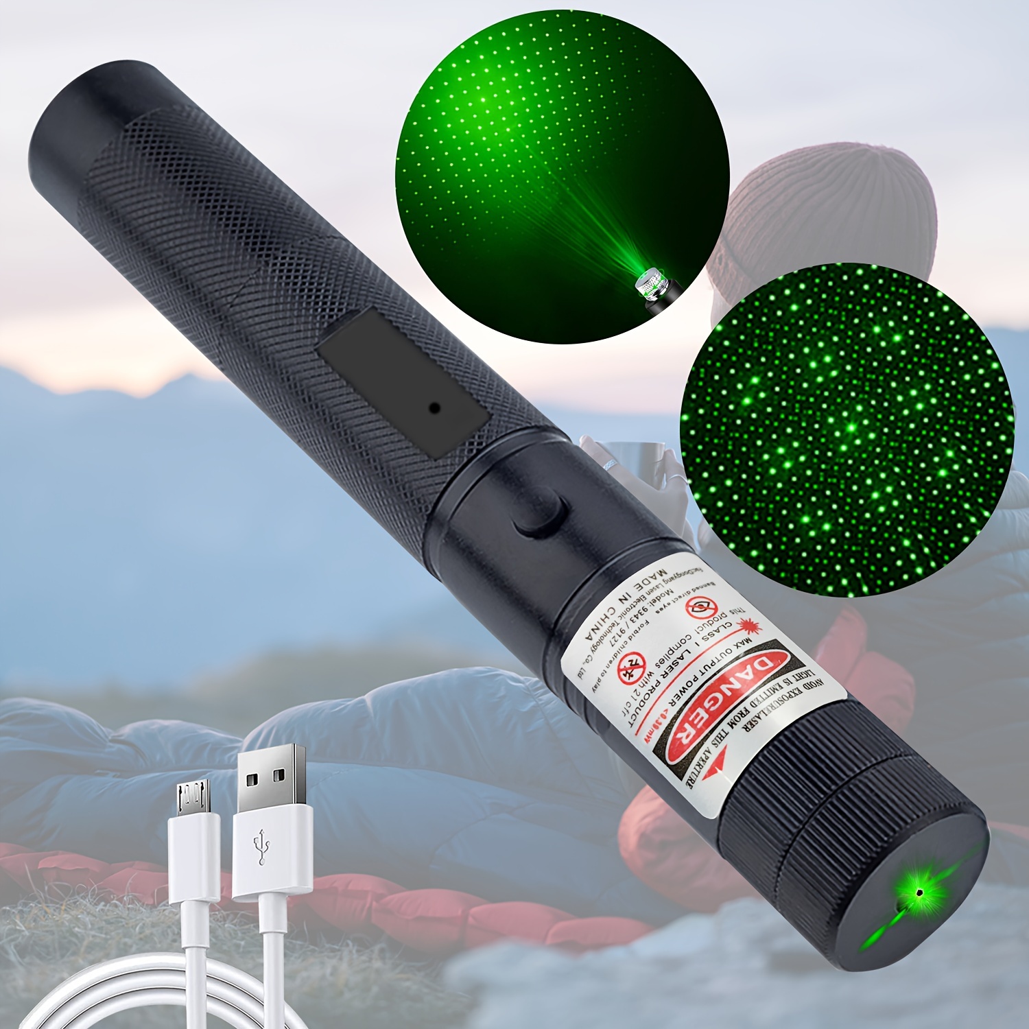 Laser Pointer High Power Rechargeable Lazer Pointer, Laser Pen with Long  Range Adjustable Focus with Star Cap, Laser Pointer Pen Suitable for  Outdoor