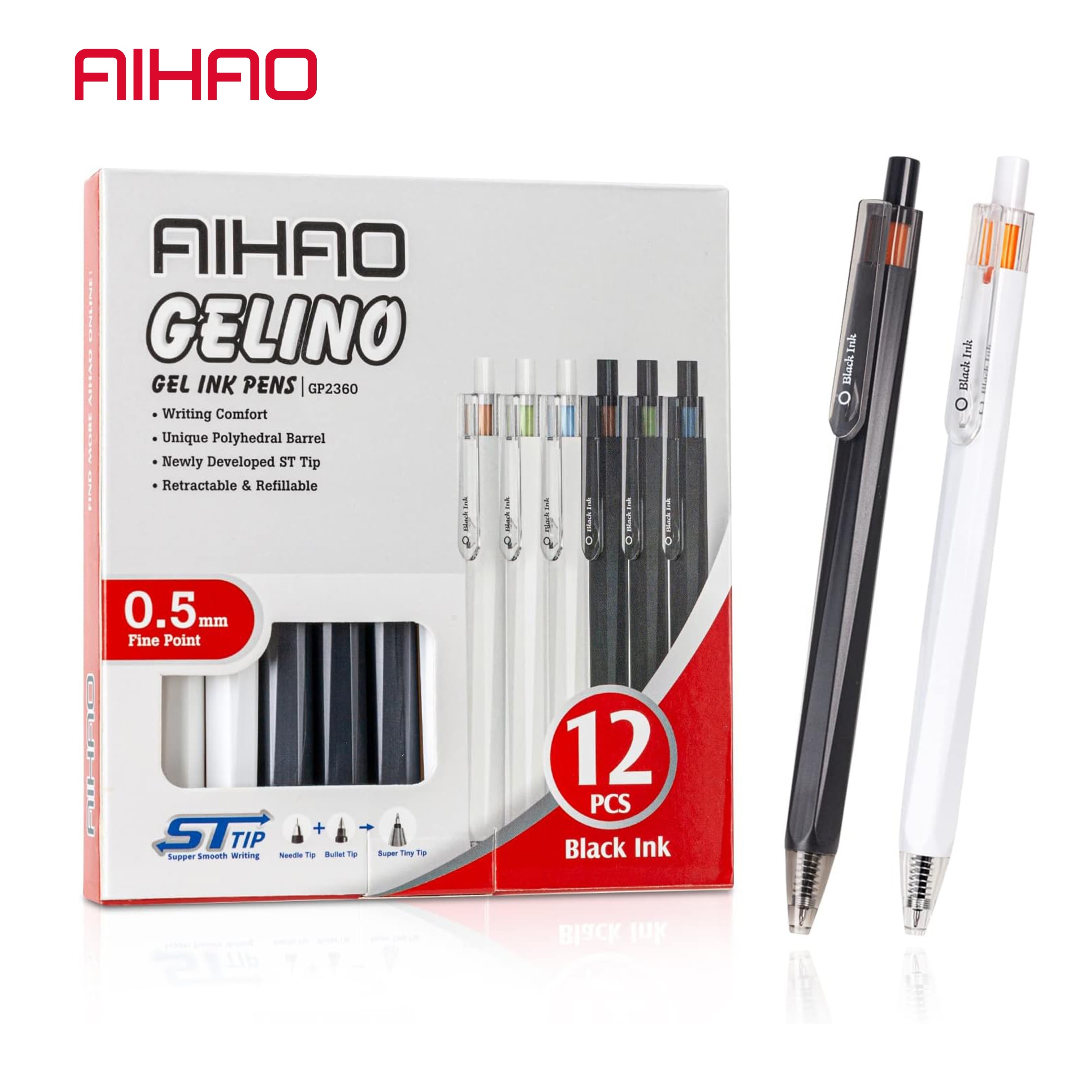 Retractable Gel Pens, Fine Point, Black Ink,, Comfort Grip For Smooth  Writing, Journaling, Notetaking, Planner, No Bleed & Smear, Aihao Gel Pen -  Temu Germany