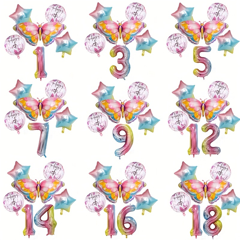 6pcs / Set Ballon Licorne Arc en ciel 32 Pouces Numéro - Temu France