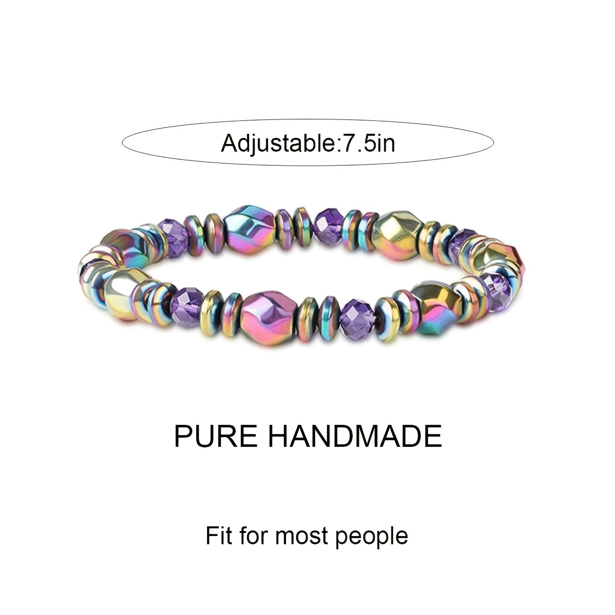 Men's Hematite Therapy Bracelet for Stress Relief and Anxiety