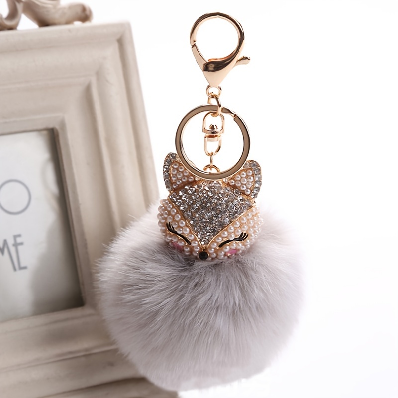 Fuzzy Star Design Bag Charm Keychain Car Pendant Phone Ornament