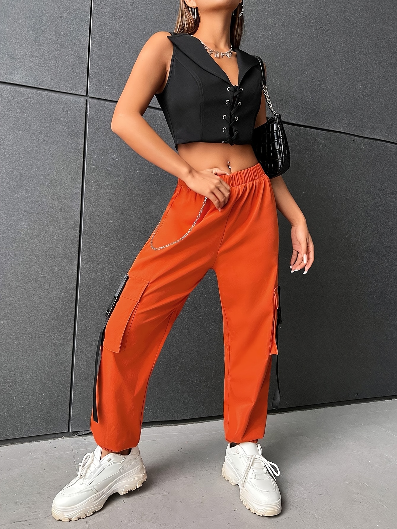Trousers Wide Chains, Cargo Pants Womens