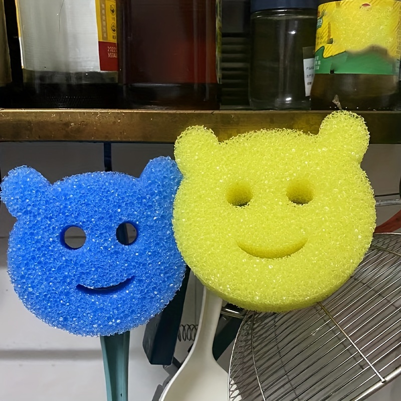 2pcs Strong Scouring Pad & Cleaning Brush Set