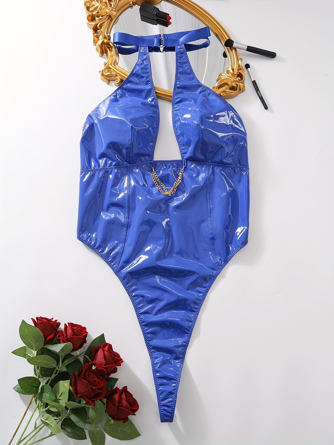 Plus Size Sexy Underwear Set Women's Plus Shiny Metallic - Temu