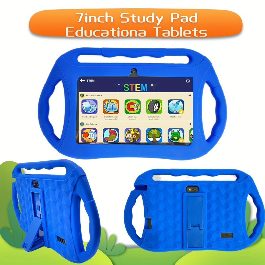 Kids Educational Tablet + Pouch - Blue