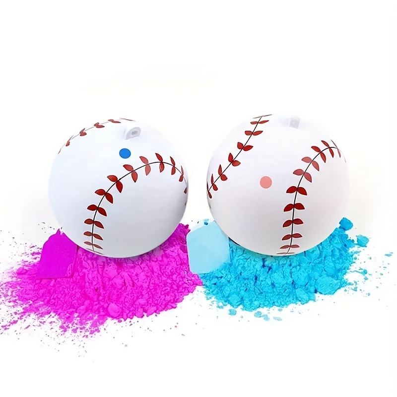  Gender Reveal Baseball Set - (1 Blue Ball, 1 Pink Ball)  Exploding with Powder - Best Idea for Boy or Girl Baby Revealing Party Cute  Gender Reveal Ideas Explosive Gender