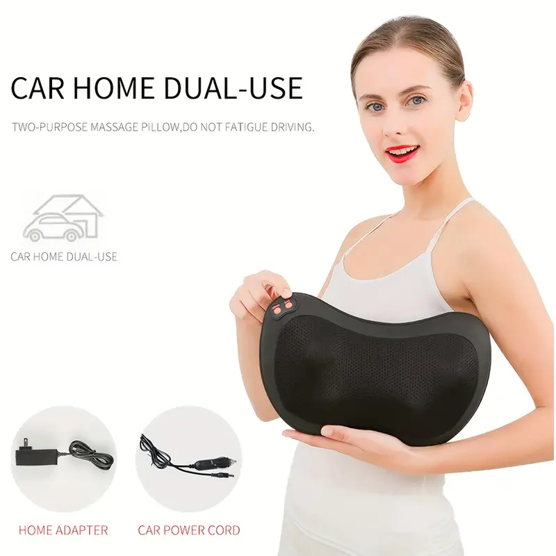 Heating Neck Massager For Back And Neck With Deep Tissue Kneading, Electric Back  Massage Pillow For Muscle Pain Relief, Use At Home Car Office - Temu