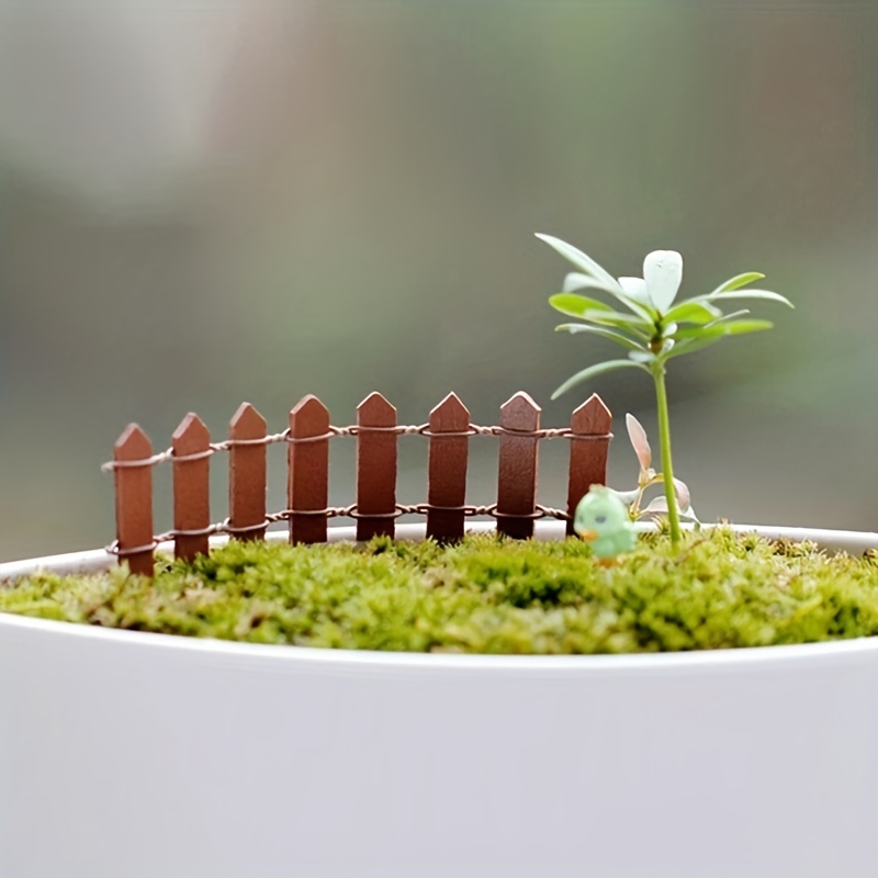 Petite clôture en bois miniature - 100 cm de long - Décoration de jardin -  Clôture miniature en bois - Collocation gratuite - Micro paysage 