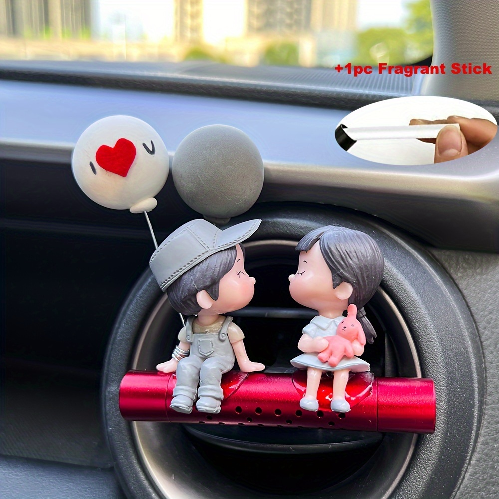 Cute Car Decoration Cartoon Couples Action Figure - Temu