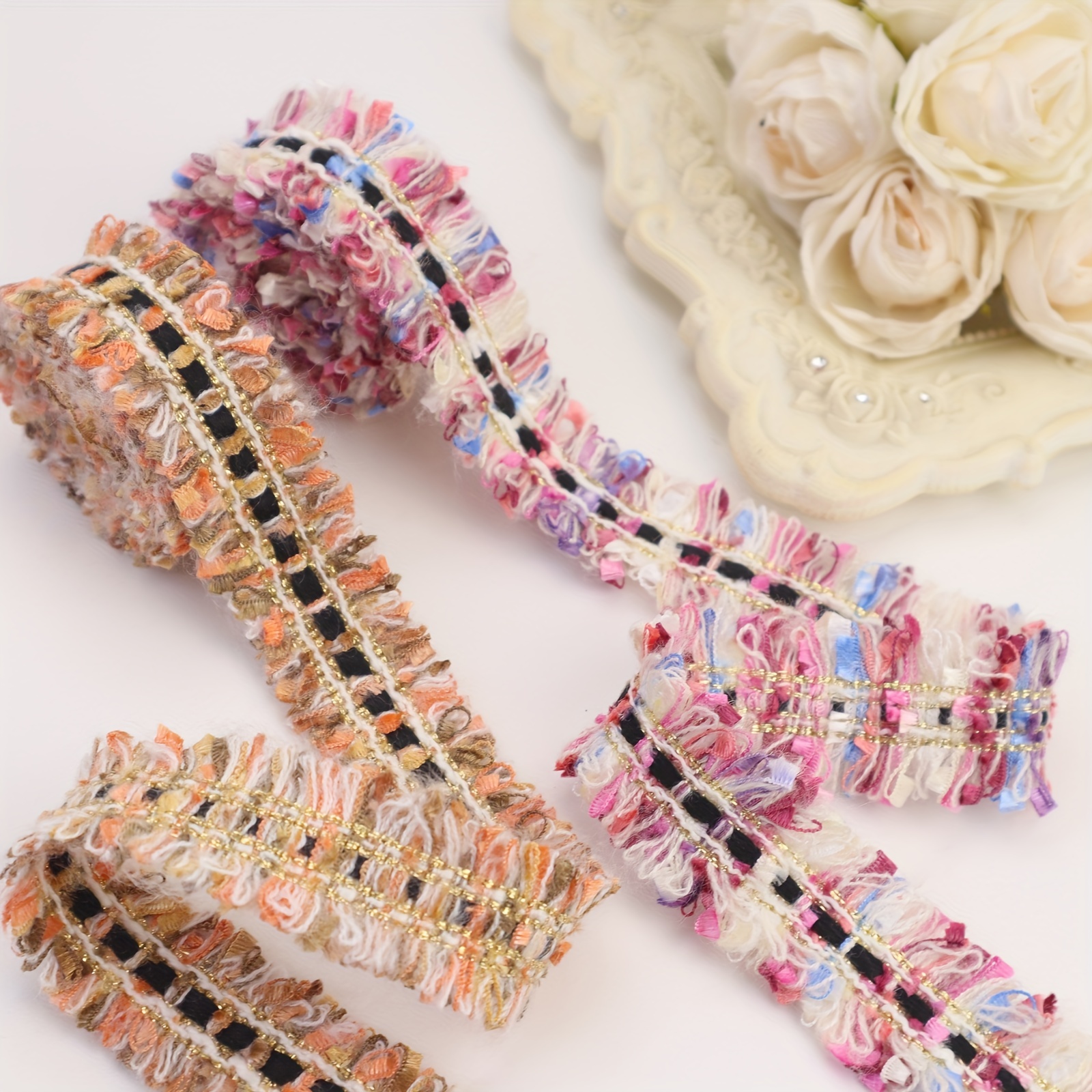 Rose Lace & Braid – Fabric and Fringe