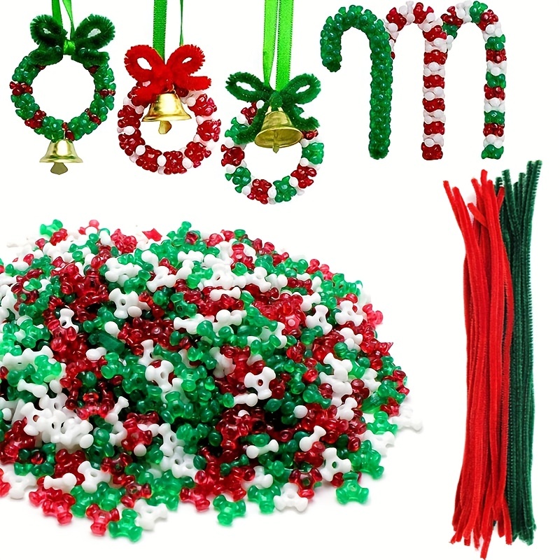 

1 Set Christmas Beaded Decoration Set Diy Garland Bells Christmas Pine Tree Decorative Pendants Jewelry Making Craft Supplies