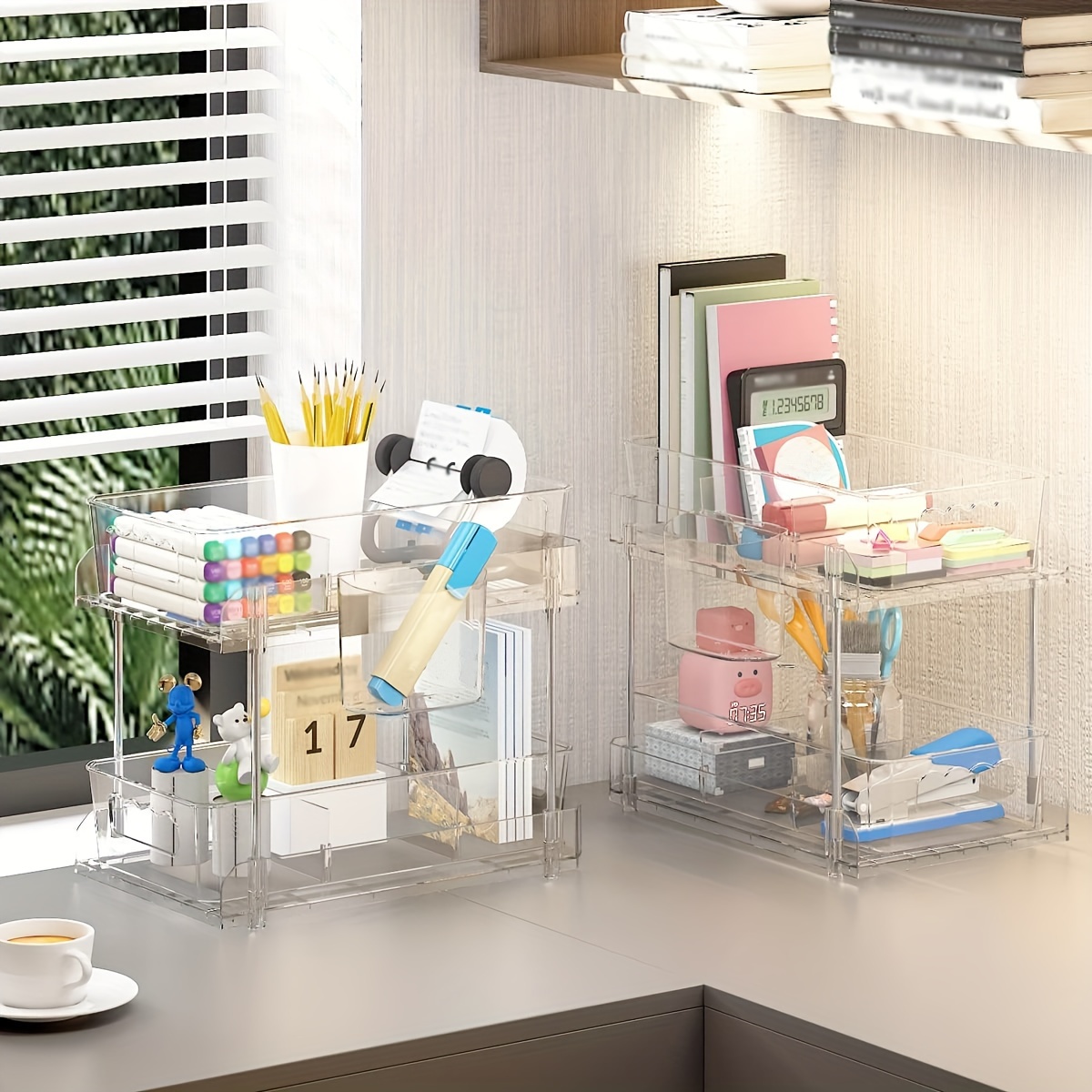 Under sink Organizers 2 Tiers Clear Organizer With Dividers - Temu