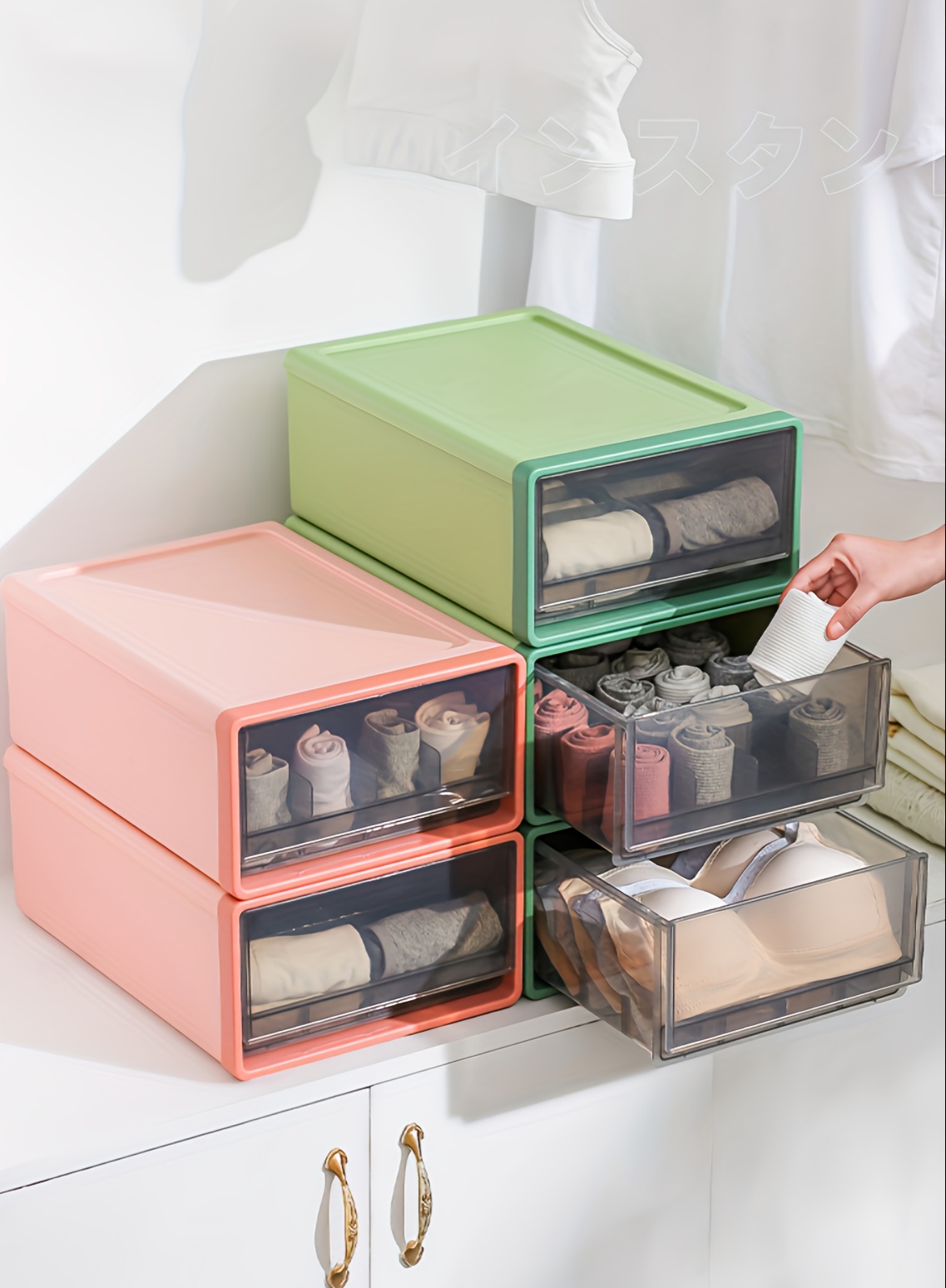 Bathroom Caddy with Removable Dividers Stackable Storage Box