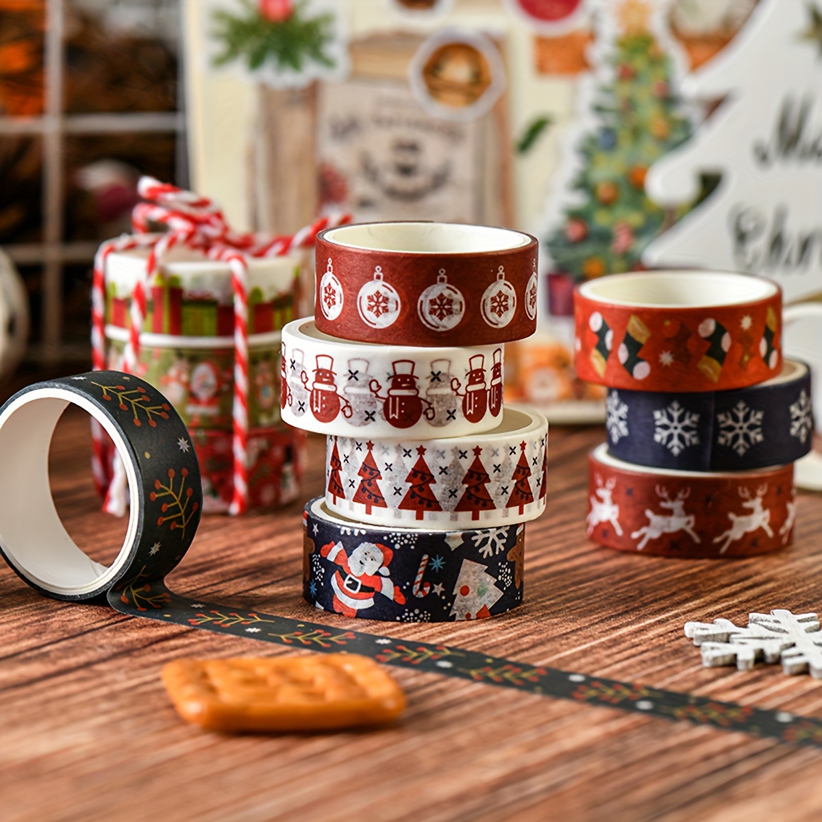 10 Rolls Winter Washi Tape Tapes Christmas Decor Account Crafts