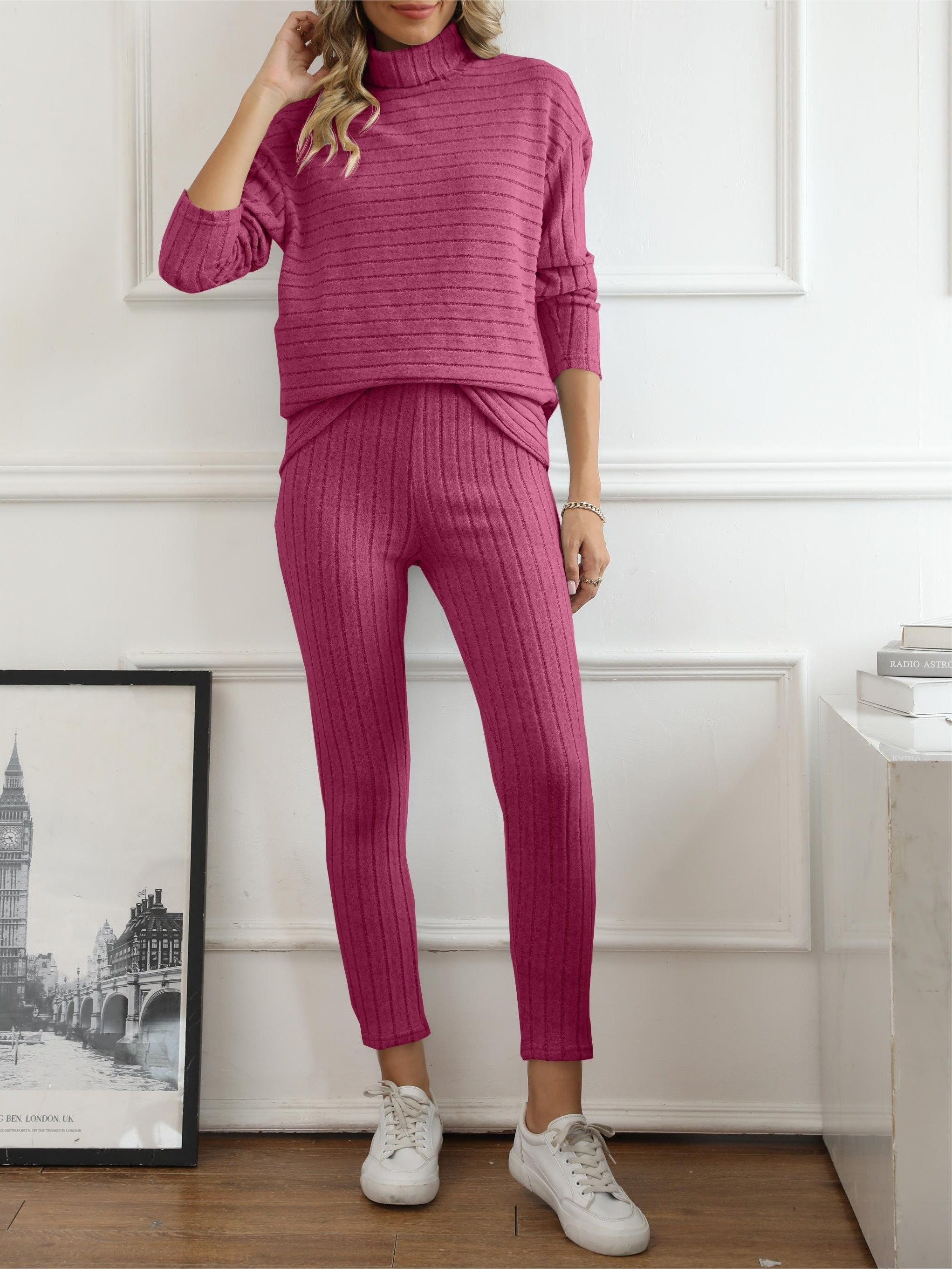 Women's Lilac+London Long Sleeve Pajama Shirt & Pajama Pants Set