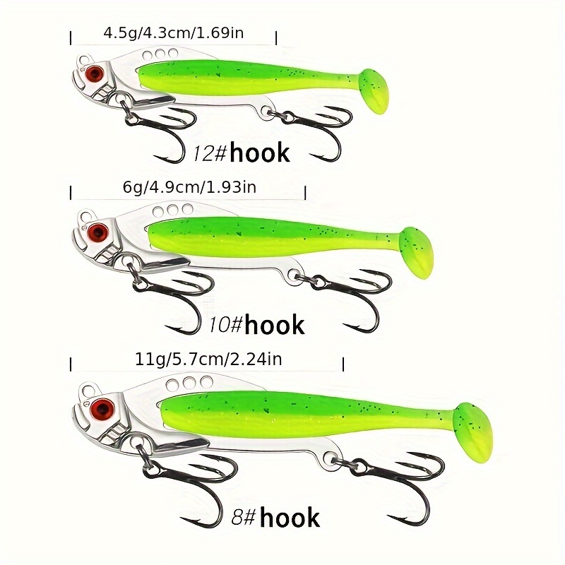 Zinc Alloy Vib Fishing Lure With Treble Hook T tail Soft - Temu Canada