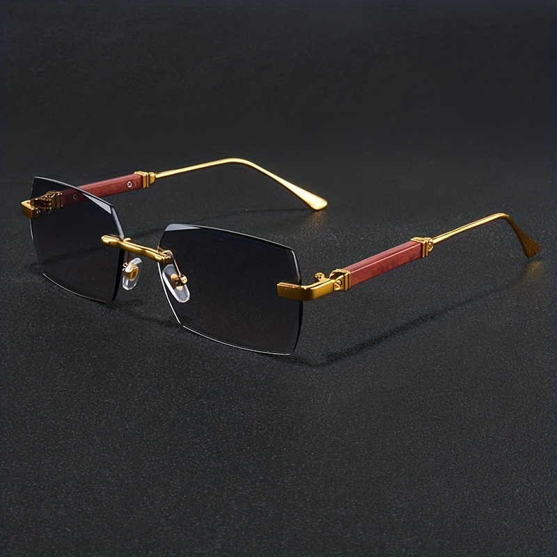 Women's Rimless Polygon 'Grizzly' Metal Sunglasses — Eye Shop Direct