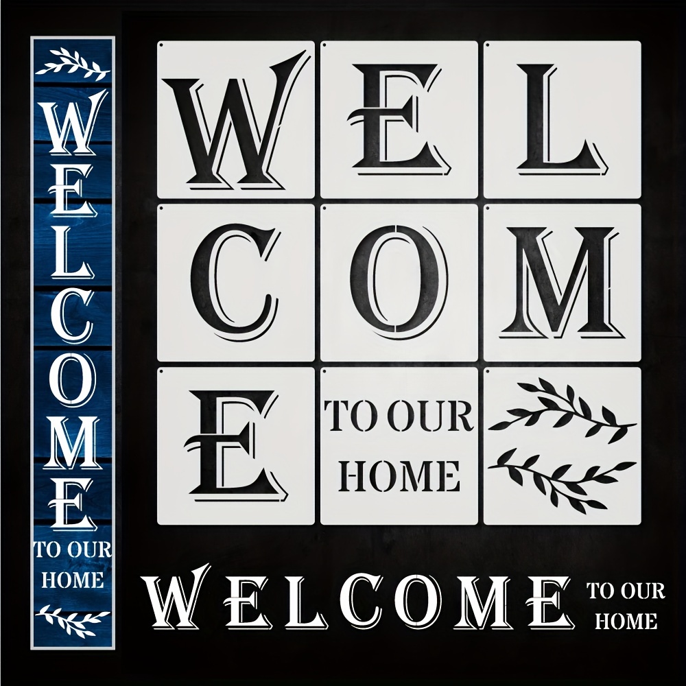 Welcome Sign Stencil Large Reusable Welcome Stencil Metal - Temu
