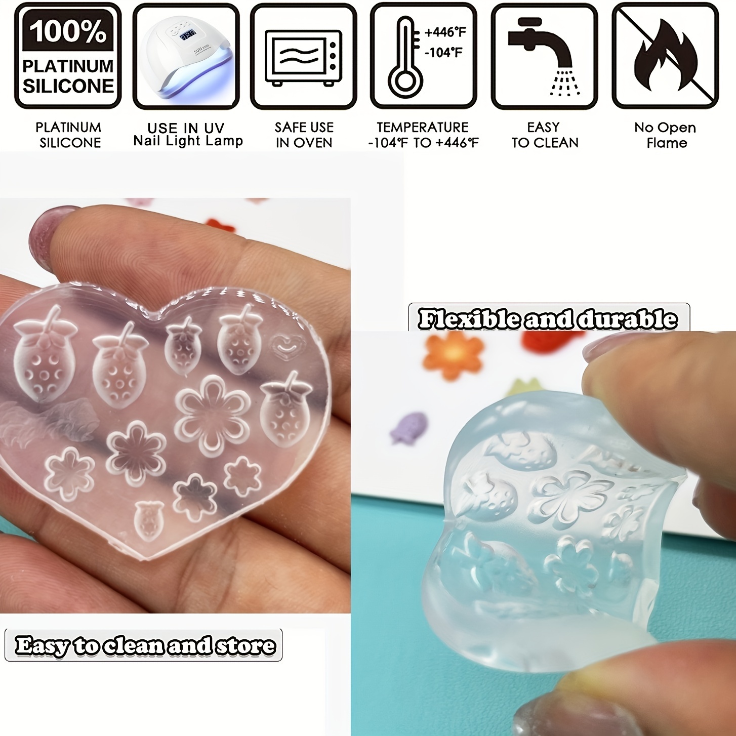 Moule silicone transparent pour résine Résin'Mould - 16 Boucles